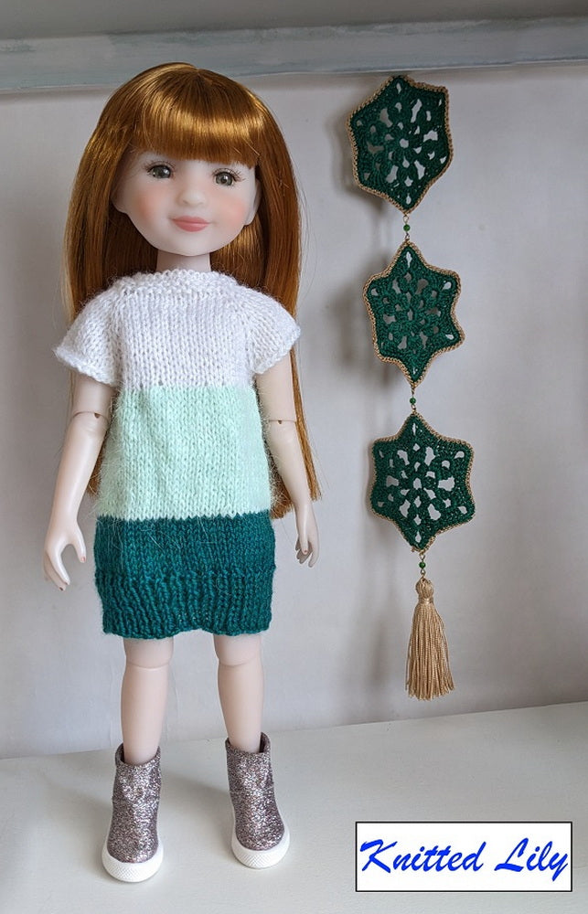 Knitted Lily Ruby Red Fashion Friends Purple Summer Dress Knitting Pattern for 15" Ruby Red Fashion Friends Dolls Pixie Faire