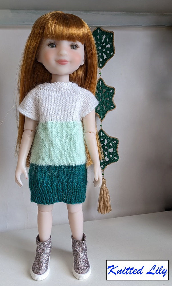 Knitted Lily Ruby Red Fashion Friends Purple Summer Dress Knitting Pattern for 15" Ruby Red Fashion Friends Dolls Pixie Faire