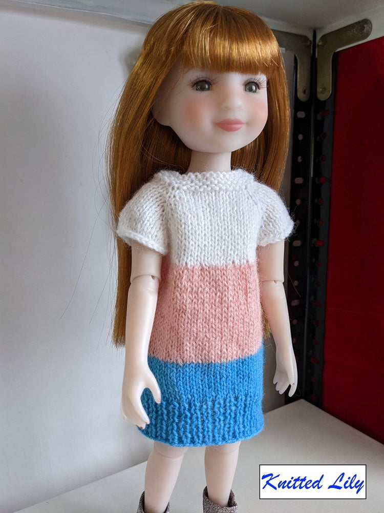 Knitted Lily Ruby Red Fashion Friends Purple Summer Dress Knitting Pattern for 15" Ruby Red Fashion Friends Dolls Pixie Faire