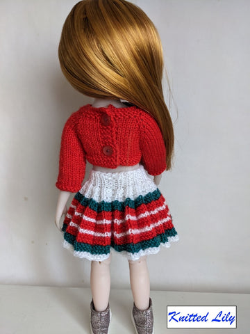 Knitted Lily Ruby Red Fashion Friends Coral Mist Skirt Knitting Pattern for 15" Ruby Red Fashion Friends Dolls Pixie Faire