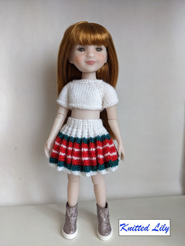 Knitted Lily Ruby Red Fashion Friends Coral Mist Skirt Knitting Pattern for 15" Ruby Red Fashion Friends Dolls Pixie Faire