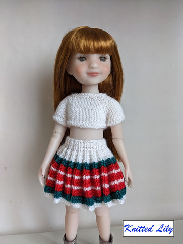 Knitted Lily Ruby Red Fashion Friends Coral Mist Skirt Knitting Pattern for 15" Ruby Red Fashion Friends Dolls Pixie Faire