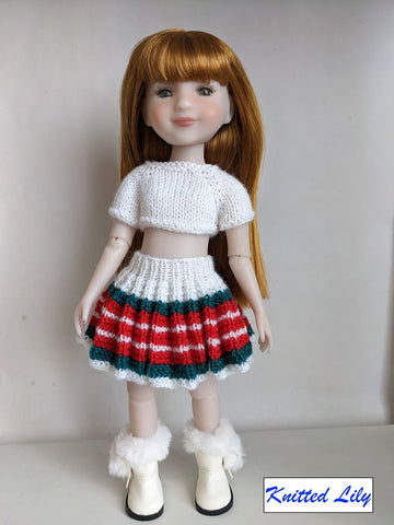 Knitted Lily Ruby Red Fashion Friends Coral Mist Skirt Knitting Pattern for 15" Ruby Red Fashion Friends Dolls Pixie Faire