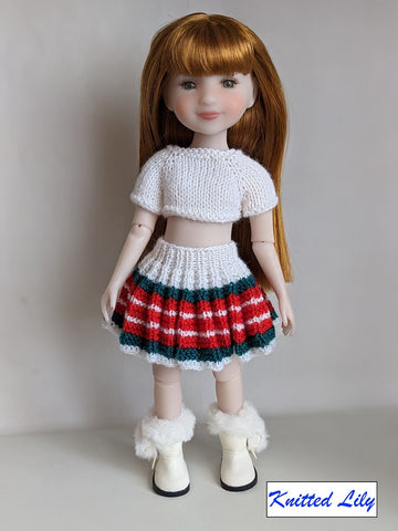 Knitted Lily Ruby Red Fashion Friends Coral Mist Skirt Knitting Pattern for 15" Ruby Red Fashion Friends Dolls Pixie Faire
