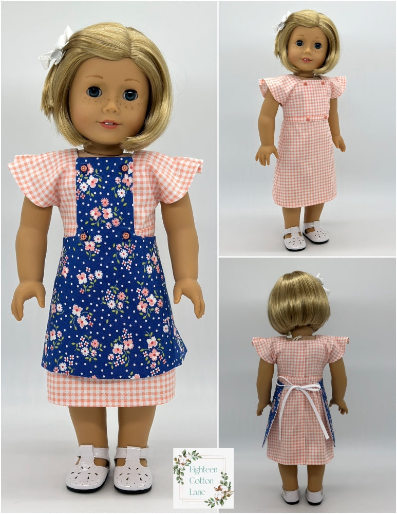Eighteen Cotton Lane 18 Inch Historical Let's Bake a Birthday Cake! 18" Doll Clothes Pattern Pixie Faire