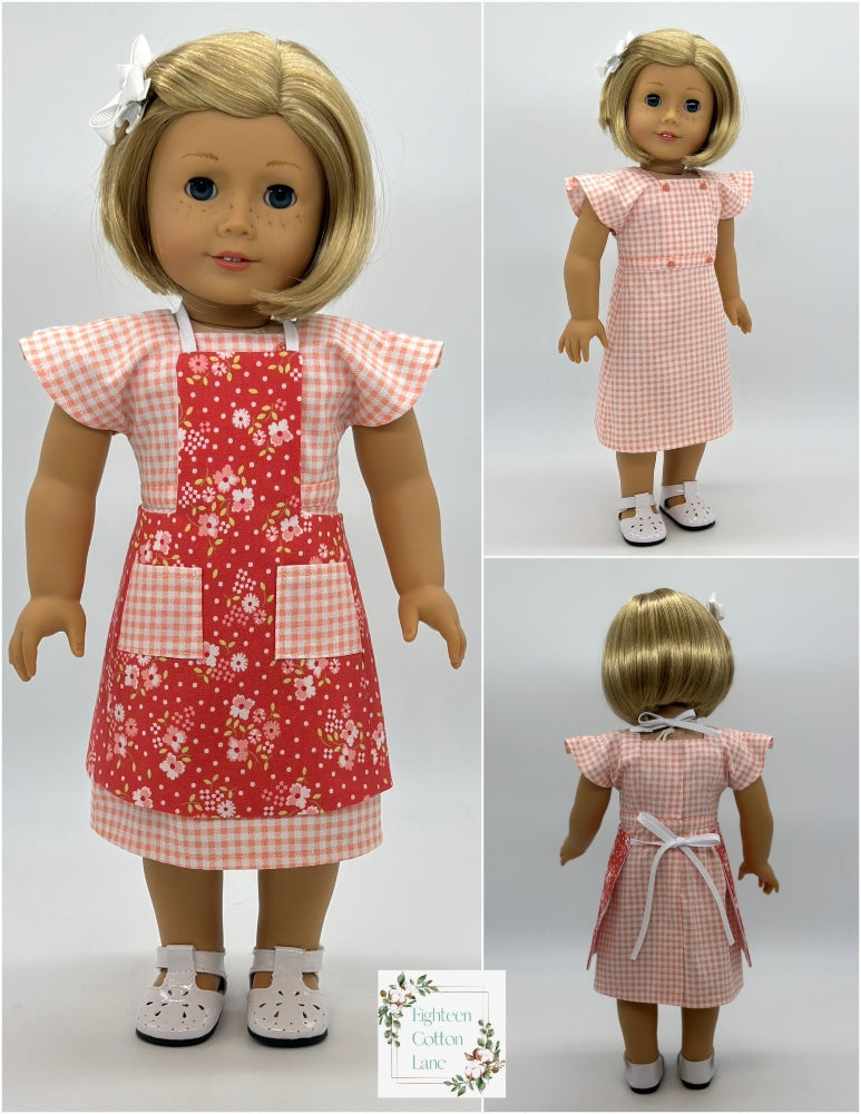Eighteen Cotton Lane 18 Inch Historical Let's Bake a Birthday Cake! 18" Doll Clothes Pattern Pixie Faire