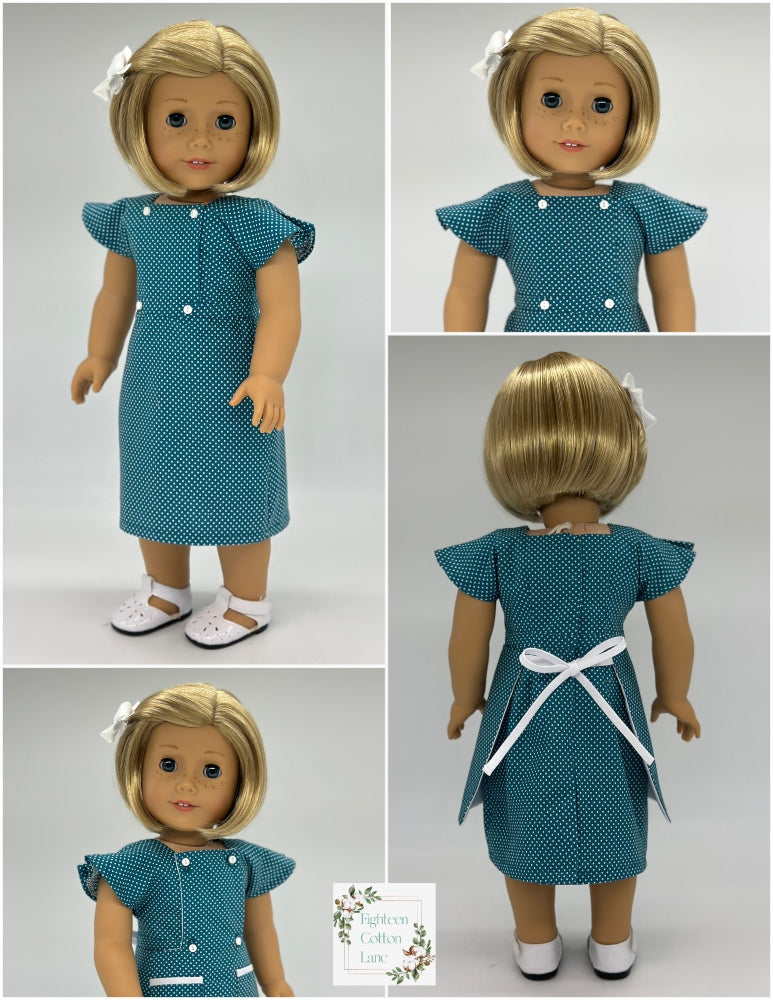Eighteen Cotton Lane 18 Inch Historical Let's Bake a Birthday Cake! 18" Doll Clothes Pattern Pixie Faire