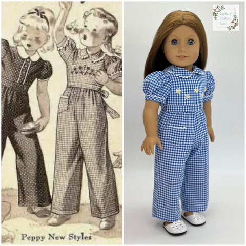 Eighteen Cotton Lane 18 Inch Historical Let's Plant a Victory Garden! 18" Doll Clothes Pattern Pixie Faire