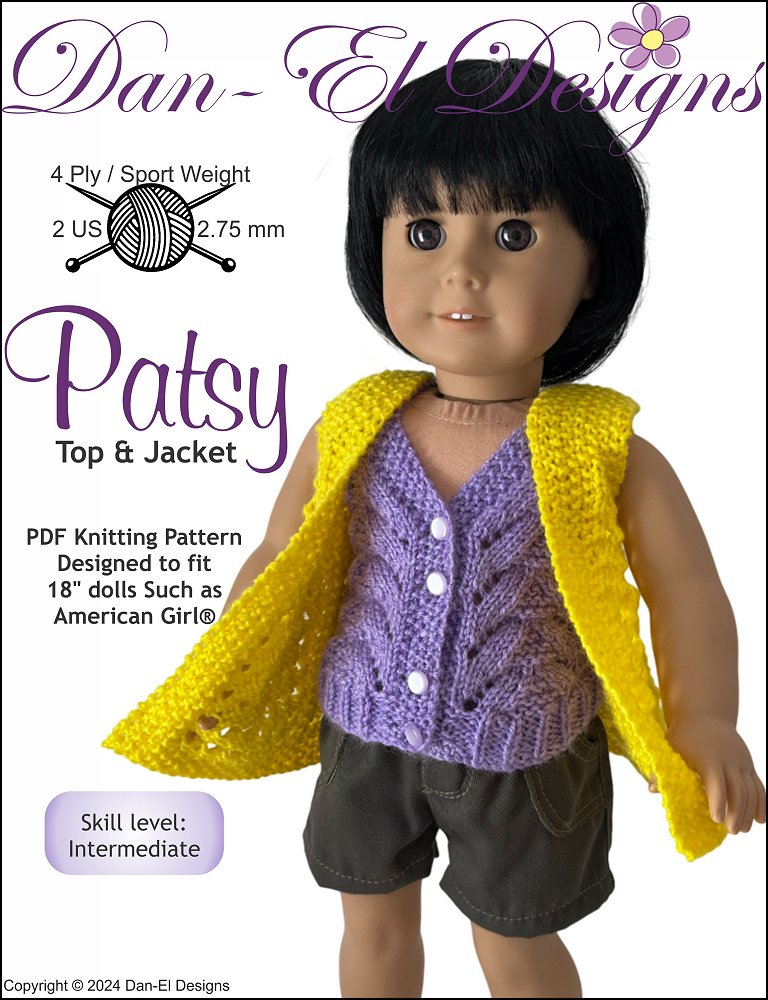 Patsy Design Dan-El Designs Patsy Doll Clothes Knitting Pattern 18 inch American ...