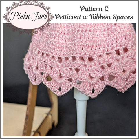 Pinku Jane Crochet 4 Pretty Petticoats Crochet Pattern For 12" Blythe Dolls Pixie Faire