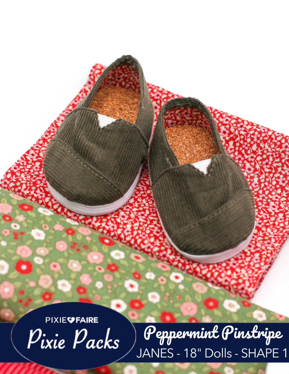 Pixie Faire Pixie Packs Pixie Packs Peppermint Pinstripe Janes Shoe SHAPE 1 Pixie Faire