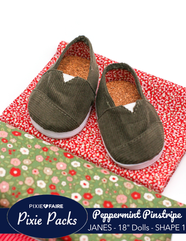Pixie Faire Pixie Packs Pixie Packs Peppermint Pinstripe Janes Shoe SHAPE 1 Pixie Faire