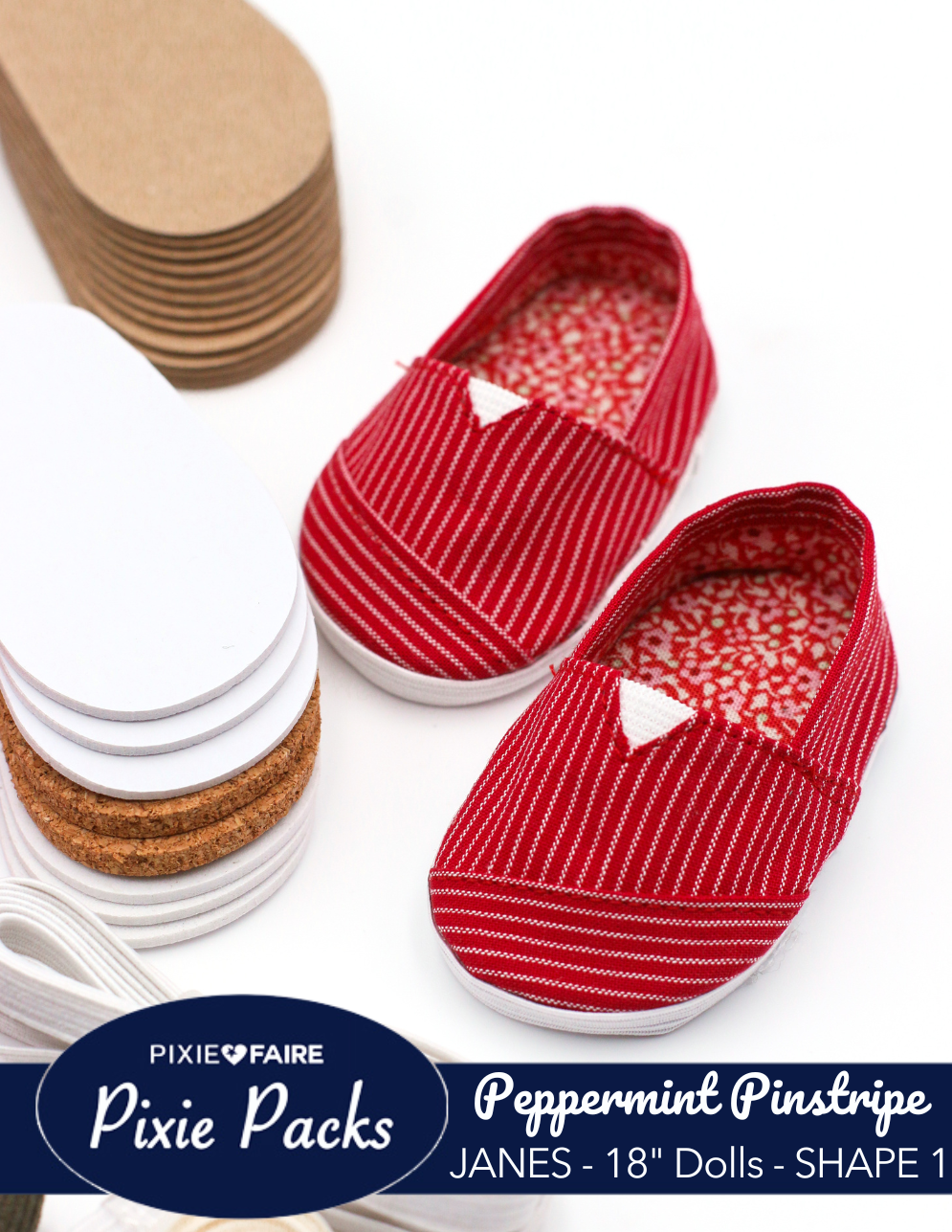 Pixie Faire Pixie Packs Pixie Packs Peppermint Pinstripe Janes Shoe SHAPE 1 Pixie Faire