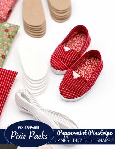 Pixie Faire Pixie Packs Pixie Packs Peppermint Pinstripe Janes Shoe SHAPE 2 Pixie Faire