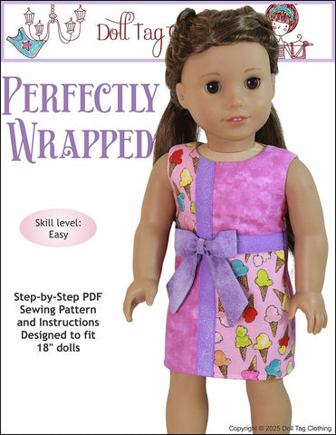Doll Tag Clothing 18 Inch Modern Perfectly Wrapped Dress 18" Doll Clothes Pattern Pixie Faire