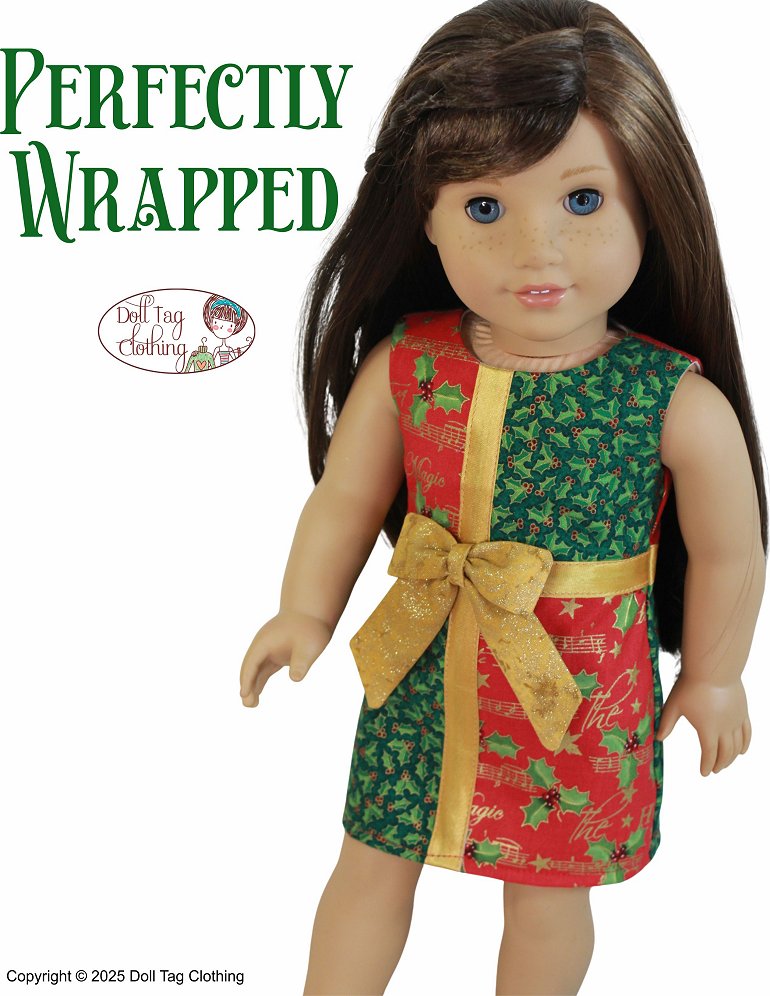 Doll Tag Clothing 18 Inch Modern Perfectly Wrapped Dress 18" Doll Clothes Pattern Pixie Faire