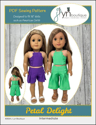 J Lyn Boutique 18 Inch Modern Petal Delight 18" Doll Clothes Pattern Pixie Faire