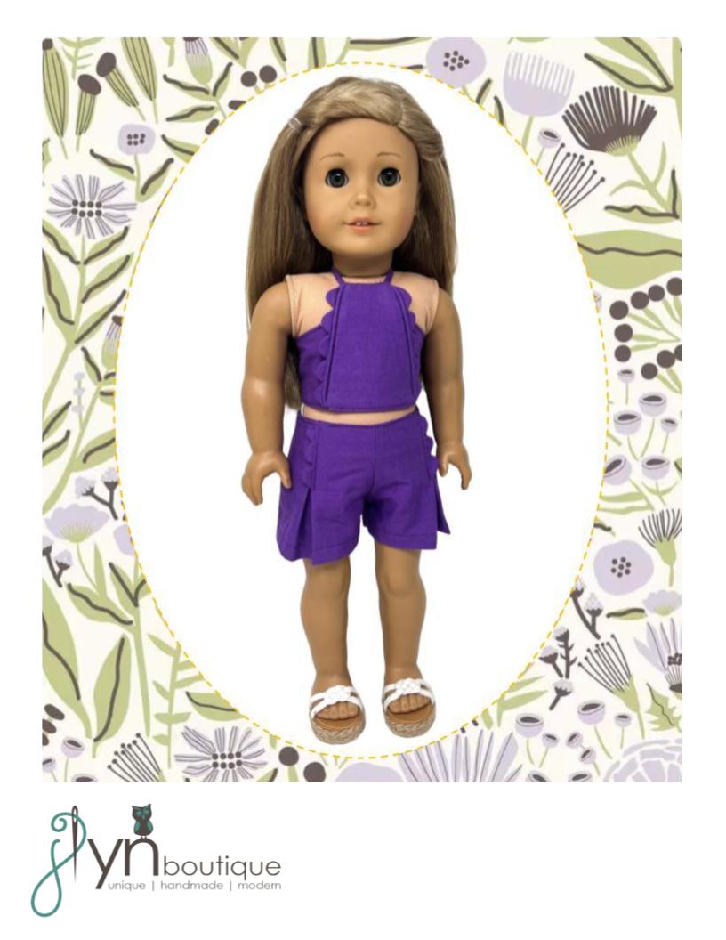 J Lyn Boutique 18 Inch Modern Petal Delight 18" Doll Clothes Pattern Pixie Faire