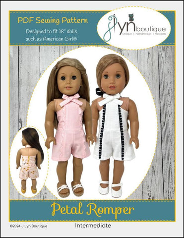 J Lyn Boutique 18 Inch Modern Petal Romper 18" Doll Clothes Pattern Pixie Faire