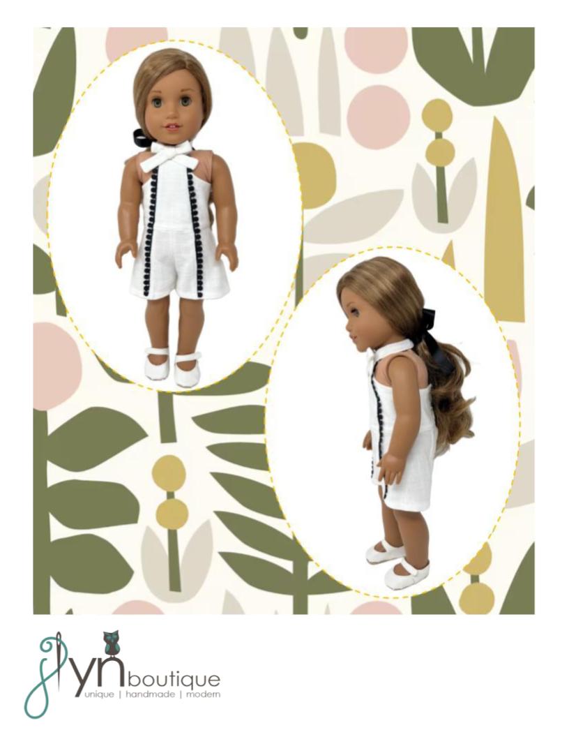 J Lyn Boutique 18 Inch Modern Petal Romper 18" Doll Clothes Pattern Pixie Faire