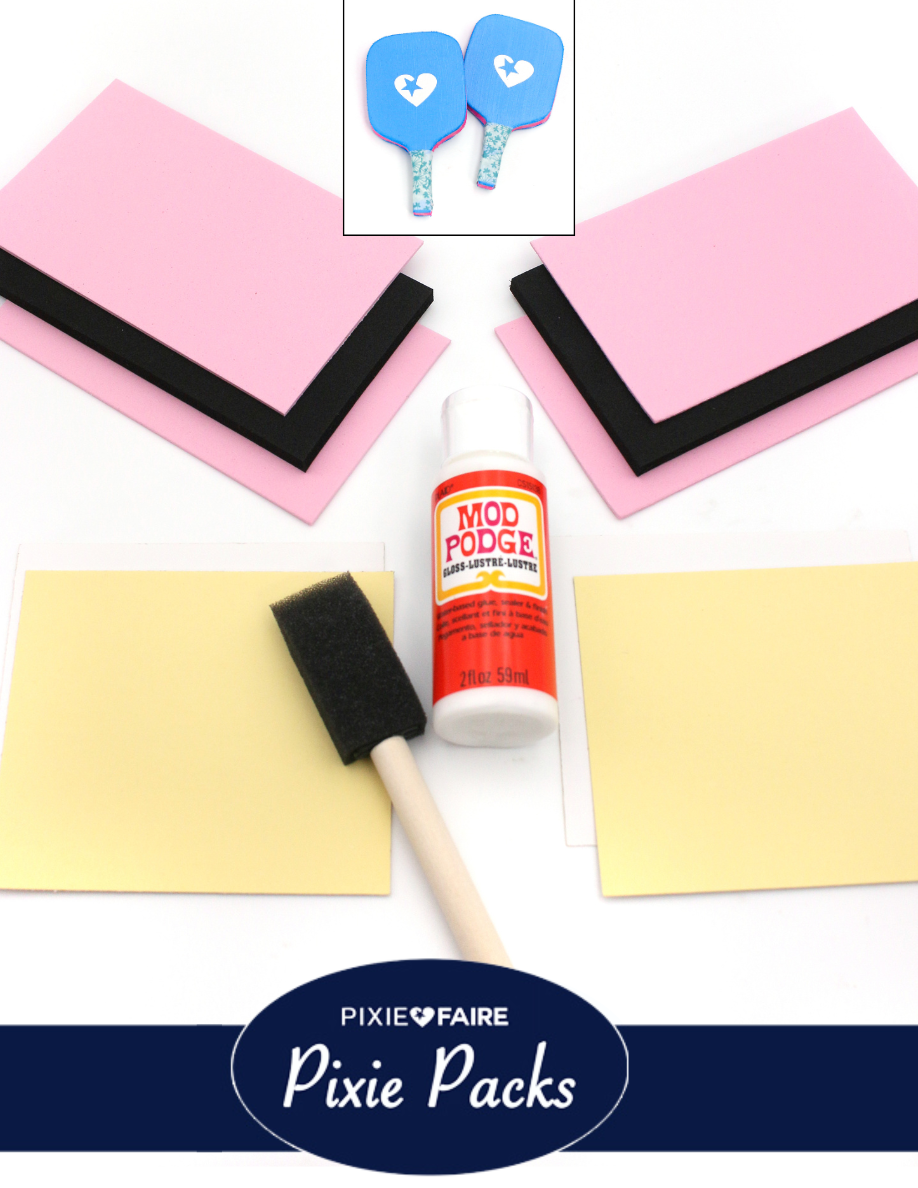 Pixie Faire Pixie Packs Pixie Packs Pickleball Paddle Set & Pattern Craft Kit PINK Pixie Faire