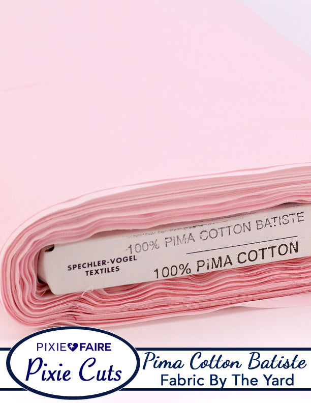 Pixie Faire Pixie Cuts Pixie Cuts Fabric By The Yard - Pima Cotton Batiste Pink 1/2 Yard Pixie Faire