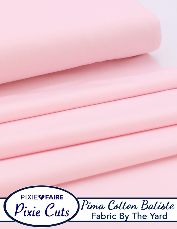 Pixie Faire Pixie Cuts Pixie Cuts Fabric By The Yard - Pima Cotton Batiste Pink 1/2 Yard Pixie Faire
