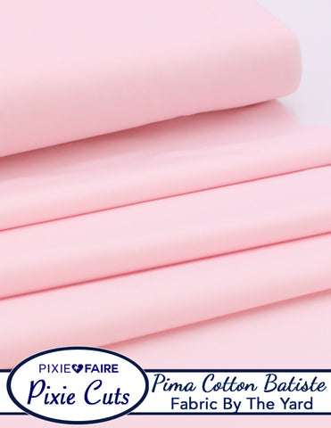 Pixie Faire Pixie Cuts Pixie Cuts Fabric By The Yard - Pima Cotton Batiste Pink 1/2 Yard Pixie Faire