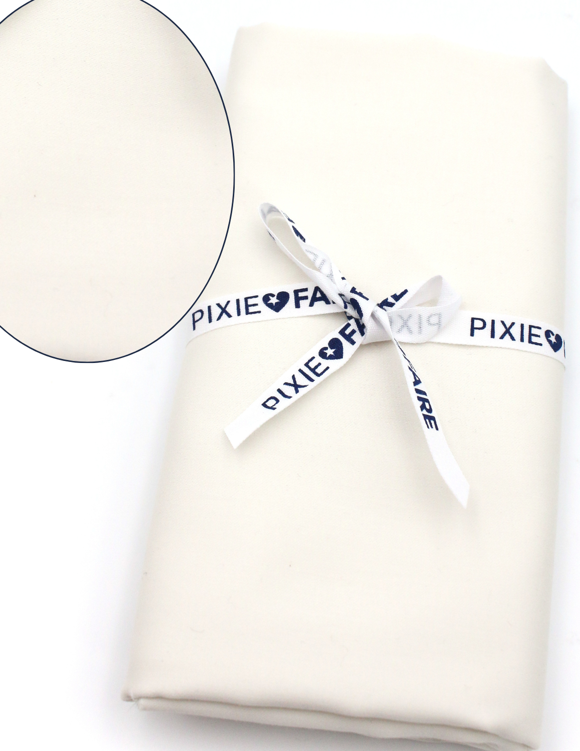 Pixie Faire Pixie Cuts Pixie Cuts Fabric 1 Yard Pre-Cut - Pima Cotton Sateen Ecru Pixie Faire