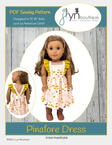 My Sunshine Dolls 18 Inch Modern Pinafore Dress 18" Doll Clothes Pattern Pixie Faire