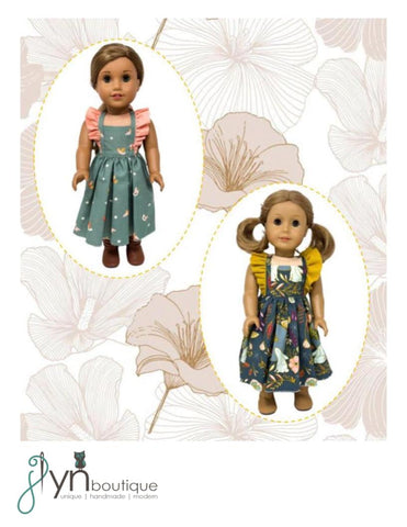 My Sunshine Dolls 18 Inch Modern Pinafore Dress 18" Doll Clothes Pattern Pixie Faire