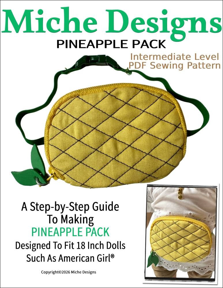 Miche Designs 18 Inch Modern Pineapple Pack 18" Doll Accessory Pattern Pixie Faire