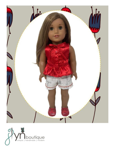 J Lyn Boutique 18 Inch Modern Pintuck Peplum 18" Doll Clothes Pattern Pixie Faire