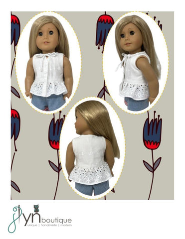 J Lyn Boutique 18 Inch Modern Pintuck Peplum 18" Doll Clothes Pattern Pixie Faire