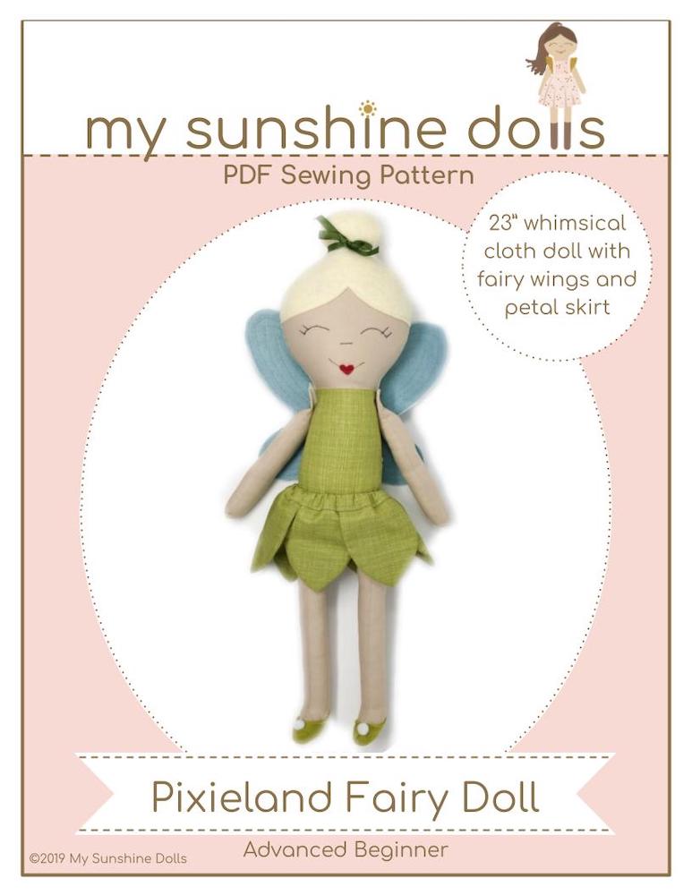 My Sunshine Dolls BOGO Cloth doll Pixieland Fairy 23" Cloth Doll Pattern Pixie Faire