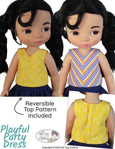 Doll Tag Clothing Disney Animator Playful Party Dress Pattern for Disney® Animator Dolls Pixie Faire