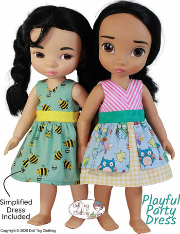 Doll Tag Clothing Disney Animator Playful Party Dress Pattern for Disney® Animator Dolls Pixie Faire