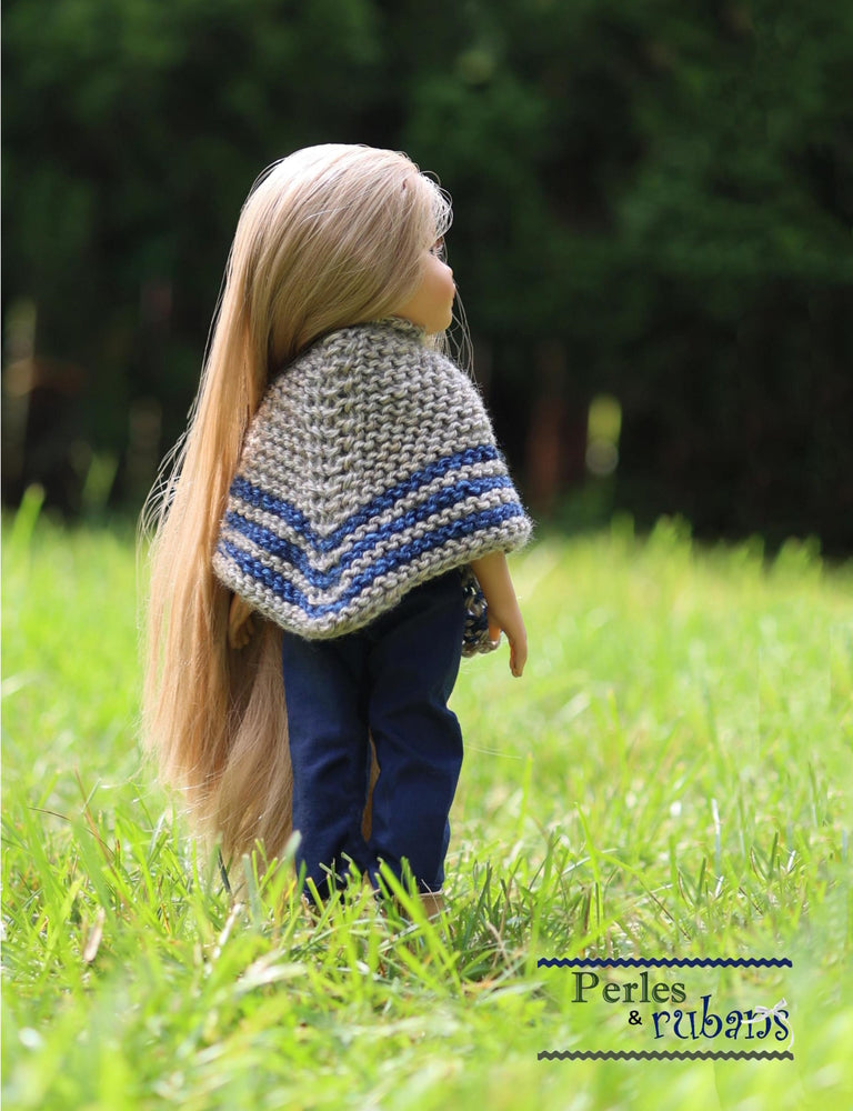Perles & Rubans Knitting Scottish Shawls 14-15" Doll Clothes Knitting Pattern Pixie Faire