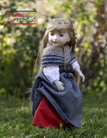 Perles & Rubans Knitting Scottish Shawls 14-15" Doll Clothes Knitting Pattern Pixie Faire