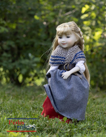 Perles & Rubans Knitting Scottish Shawls 14-15" Doll Clothes Knitting Pattern Pixie Faire