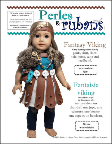 Perles & Rubans 18 Inch Modern Fantasy Viking 18" Doll Clothes Pattern Pixie Faire
