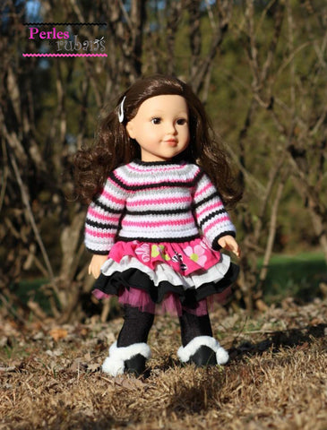 Perles & Rubans 18 Inch Modern Ruffle Truffle 18" Doll Clothes Pattern Pixie Faire