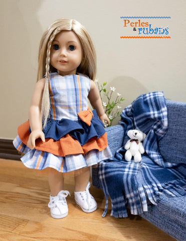 Perles & Rubans 18 Inch Modern Ruffle Truffle 18" Doll Clothes Pattern Pixie Faire