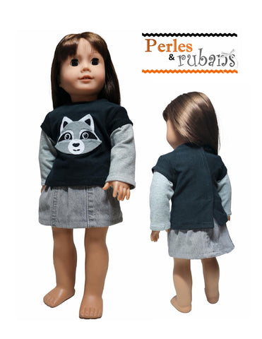 Perles & Rubans 18 Inch Modern Marimaude's Favorite Shirt 18" Doll Clothes Pattern Pixie Faire