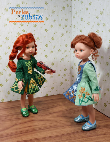 Perles & Rubans Paola Reina The Dubliner Irish Jig Dress Doll Clothes Pattern for 13" Paola Reina Dolls Pixie Faire