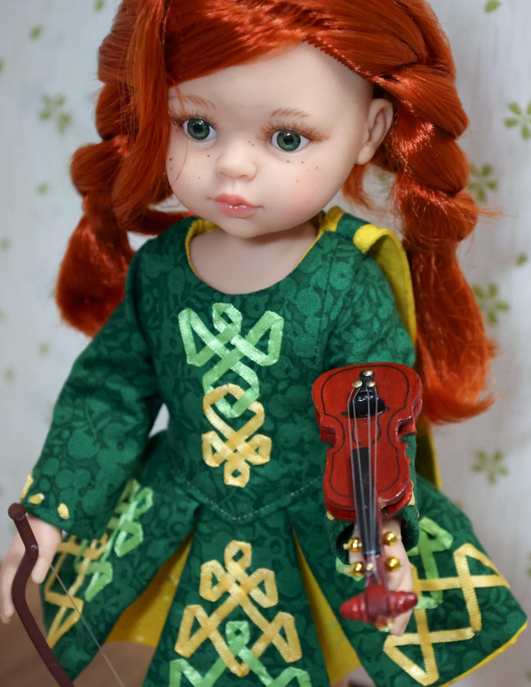 Perles & Rubans Paola Reina The Dubliner Irish Jig Dress Doll Clothes Pattern for 13" Paola Reina Dolls Pixie Faire