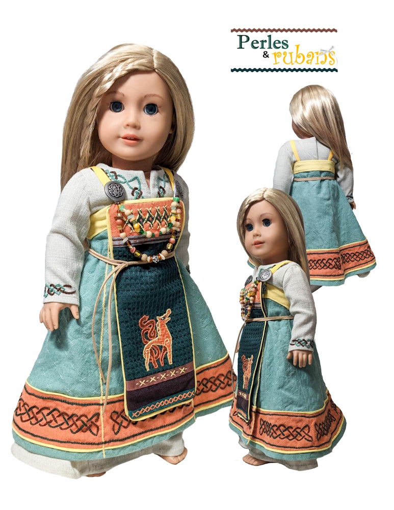 Perles & Rubans 18 Inch Historical Salbörg 18" Doll Clothes Pattern Pixie Faire