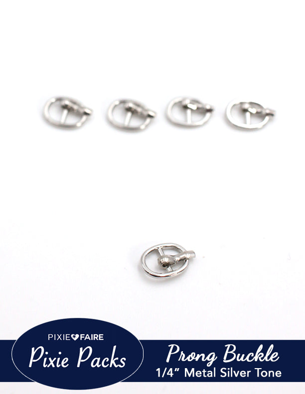 Pixie Faire Pixie Packs Packs Metal Prong Buckle Silver 1/4" Strap Width Pixie Faire