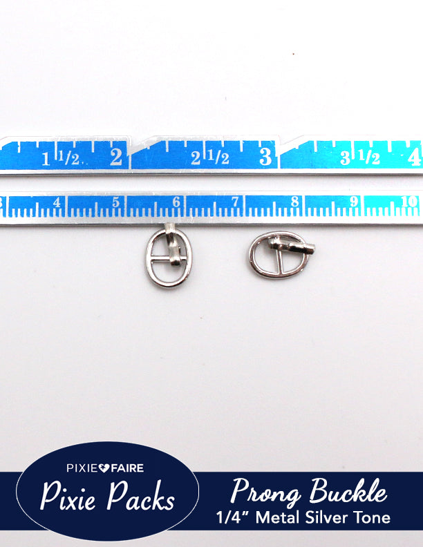 Pixie Faire Pixie Packs Packs Metal Prong Buckle Silver 1/4" Strap Width Pixie Faire