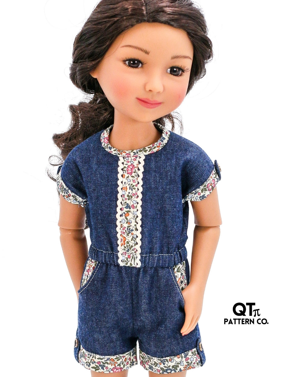 QTπ Pattern Co WellieWishers Runway Romper 14.5-15" Doll Clothes Pattern Pixie Faire